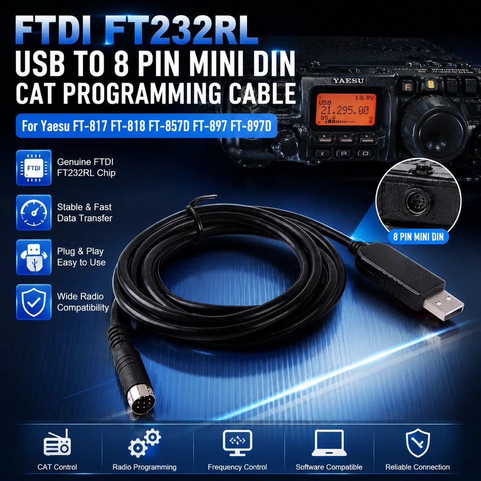 Yaesu CT-62 USB Programming Cable 1.8M for FT-100 FT817 FT-857