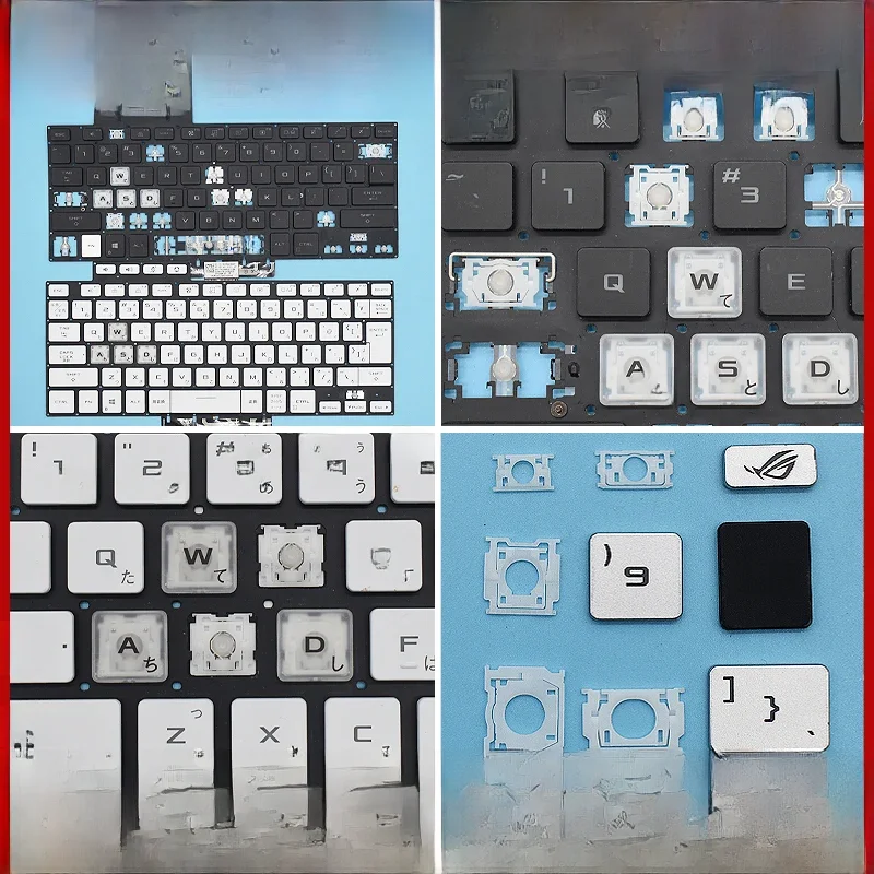 Zamienny Keycap, Nakładka na Klawisz & Mechanizm Nożycowy & Zawias do Asus ROG Zephyrus G15 G16 GA503 GA503QR QS M16 GU603 GU603HM Biała Klawiatura — zdjęcie produktu 7