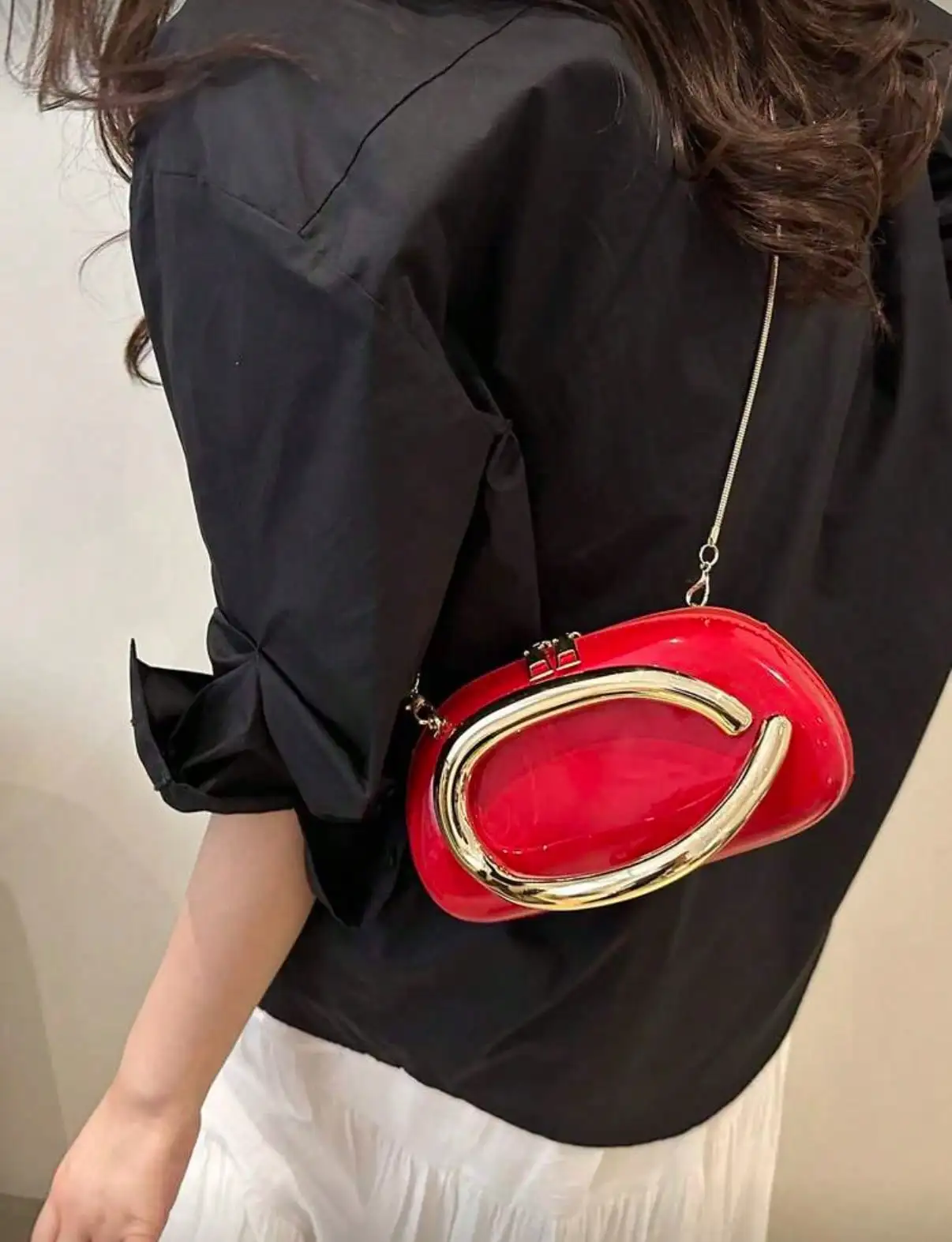 2025 New Women's Metal Accent Personalized Design Shoulder Crossbody Handbag