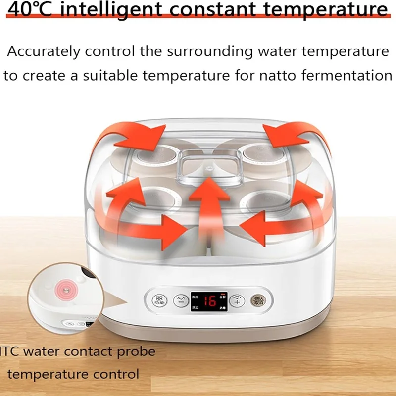 1.5L Intelligence Natto Machine For Fermentation Slow Cooker Steamer Stew Pot Yogurt Maker Pickle Rice Wine 40℃ Constant Temp