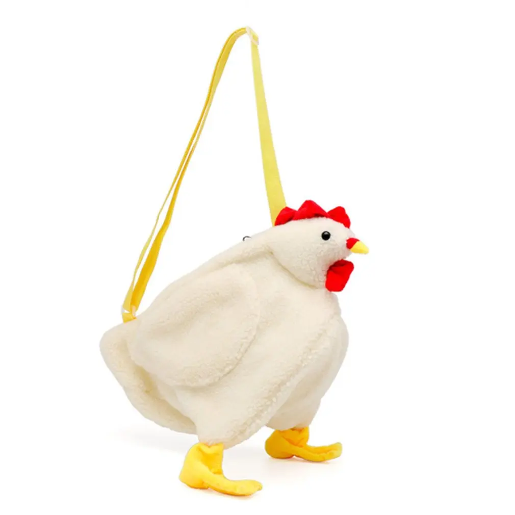 Plush Crossbody Purse Cute Cartoon Chicken Shoulder Bag Party Work Travel Satchel for Women Girls