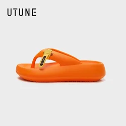 UTUNE 여성용 힐 EVA 쪼리, 남성 야외 커플 신발, 비치 두꺼운 밑창 플랫 신발, 빅 사이즈 29cm, 공식 웹 사이트