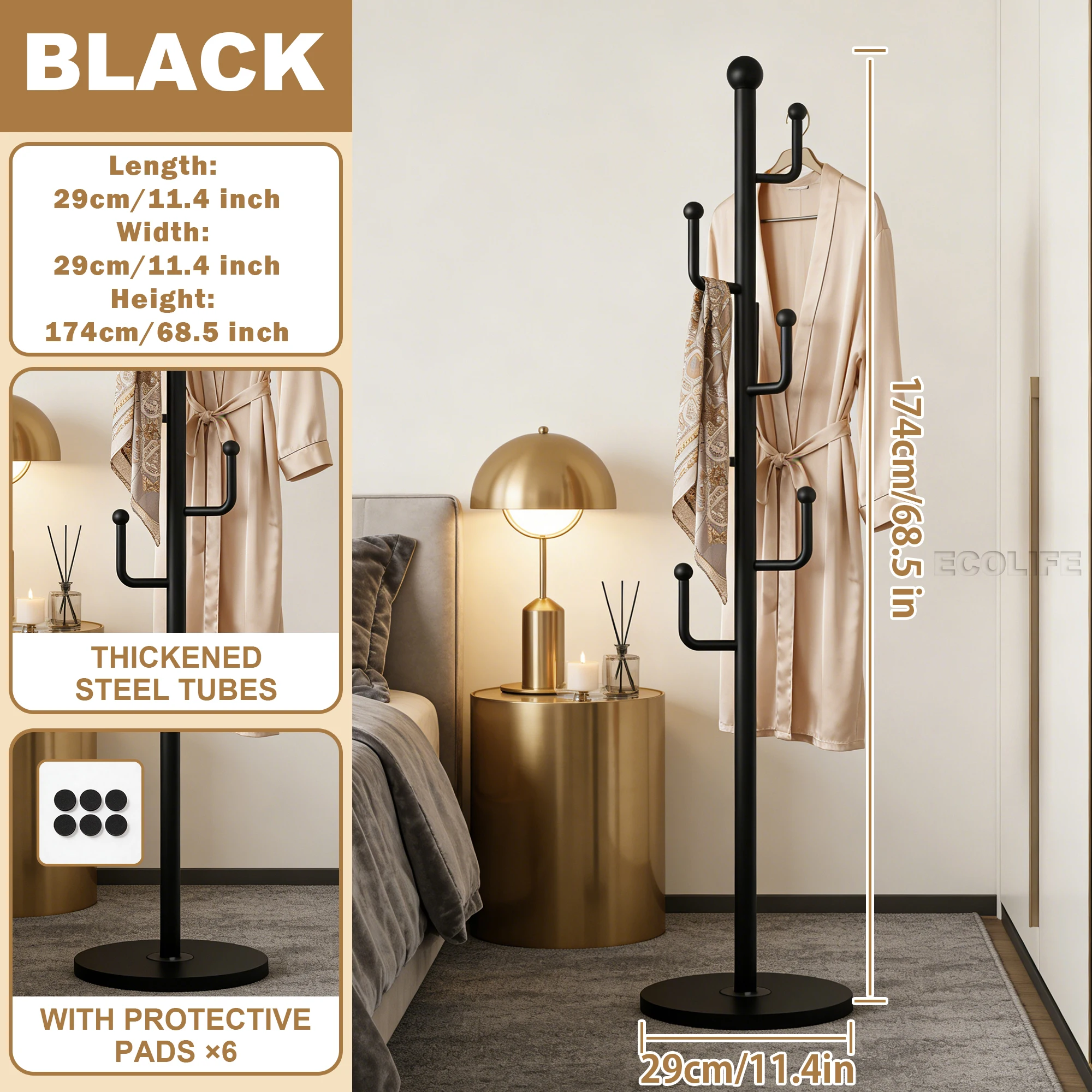 DO DOWIN Multifunctional Clothes Hanger, Movement and Positioning Casters, Freestanding Clothes Rack Organizer