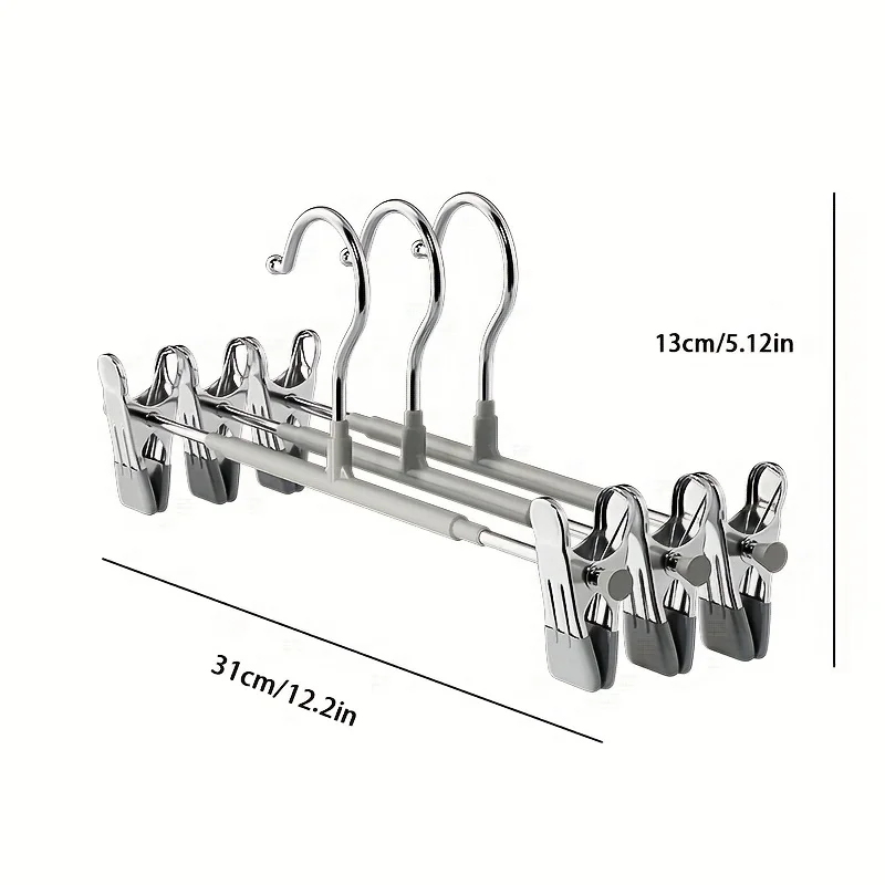 10pcPant rack, adjustable skirt rack, heavy-duty space saving shorts rack, 360 ° rotating hook, essential storage for families