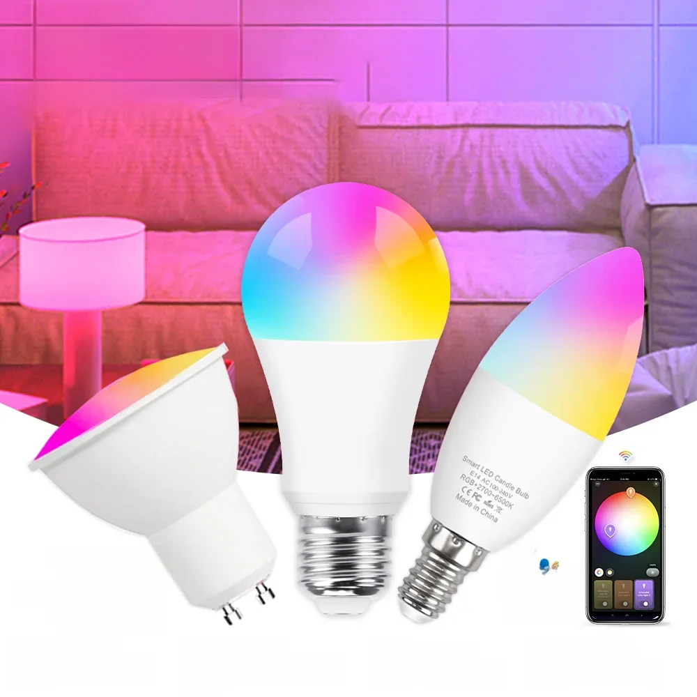 EWelink WiFi Zigbee Smart Led Ampoule inda GU10 E14 Alexa Lampe LED RVB Intelligent Ampoule AC100-240V Lampes Intelligentes Pour Alice Smartthings