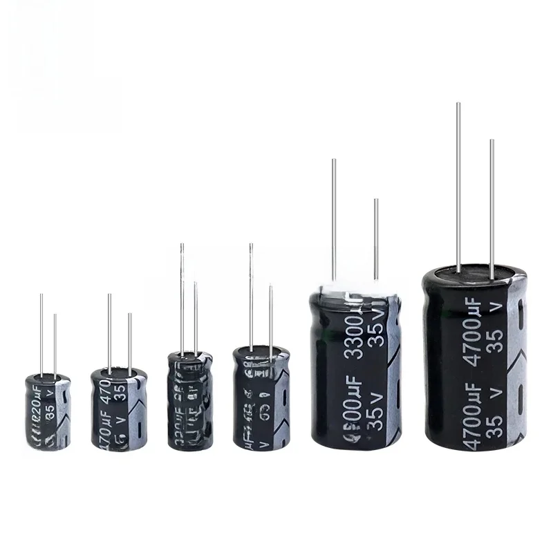 Kondensator elektrolityczny aluminiowy 35V 10UF 22UF 47UF 100UF 220UF 470UF 680UF 1000UF 2200UF 3300UF 4700UF 10000UF 22000UF 47000UF — zdjęcie 2
