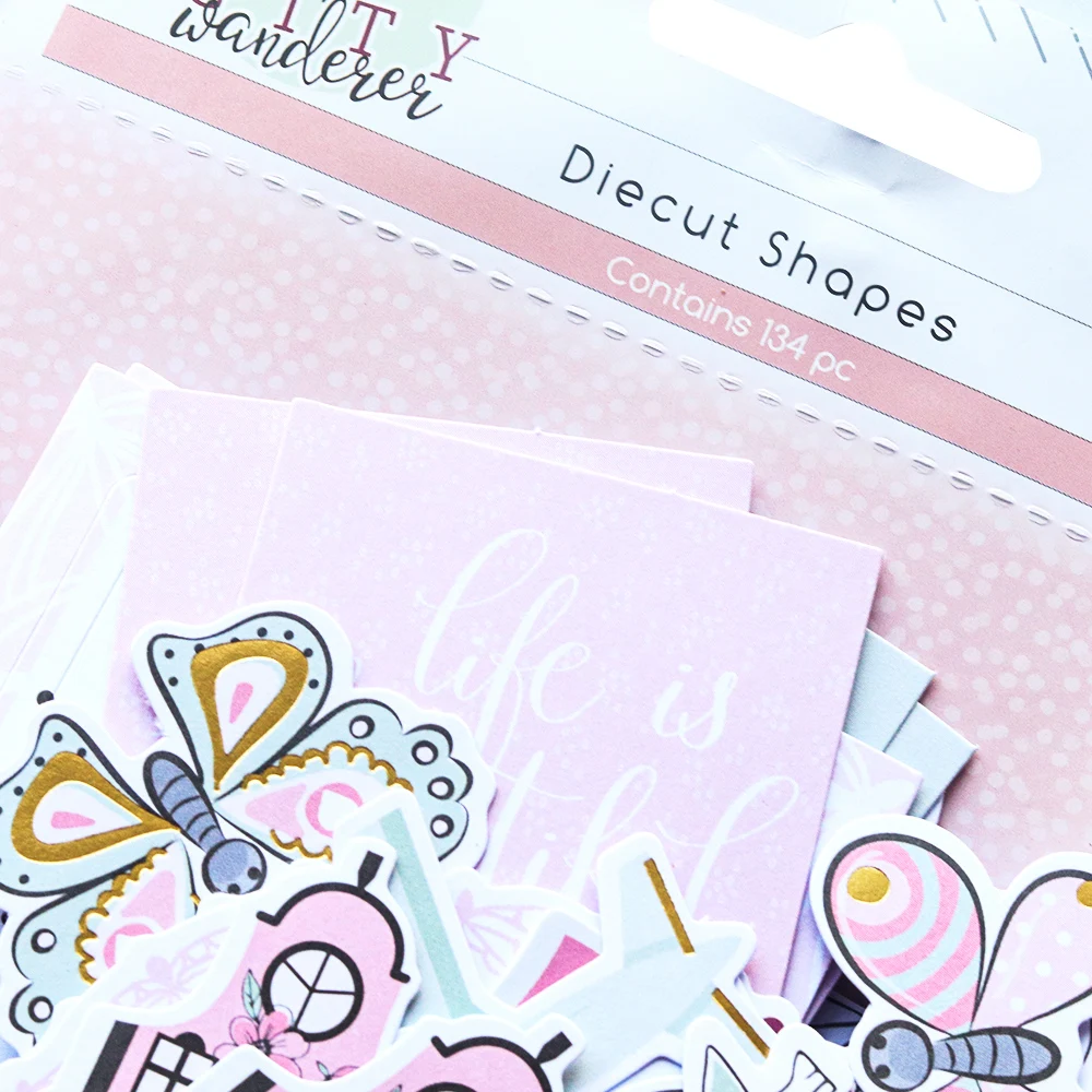 Creative Path 134-teiliges Scrapbooking-Set mit Stanzformen, Ephemera, Stadt-, Kamera- und Blumenmotiven, Papierstanzformen, Verzierungen für Journaling und Kartengestaltung – Detail 7