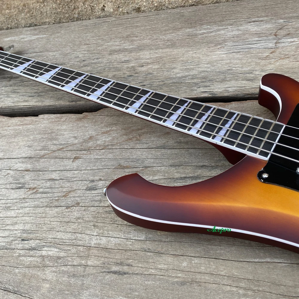 4003 Electric Bass Guitar, Satin Finish Vintage Sunburst, Upgrade Adjustable Bridge Available, Black Pickguard, High Quality