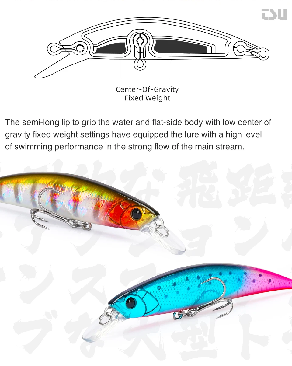 TSURINOYA Angeln Lure Sinking Minnow 80S 12g DW96 8cm Multi-farbe Rockfish Jerkbait Harten Köder Süßwasser salzwasser Wobbler – Detail 7
