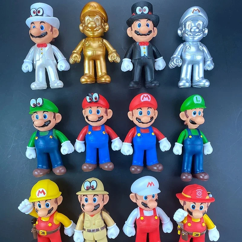 12Cm Super Mario Bros Cartoon Poppen Model Anime Figuren Luigi Yoshi Mario Creatieve Collectible Model Speelgoed Voor Kinderen Verjaardagscadeau - afbeelding 2