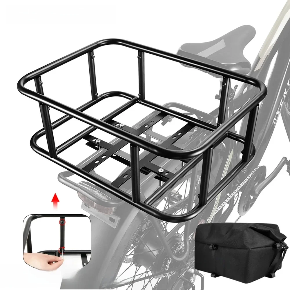 AliExpress NONE NEWBOLER Detachable Rear Bike Basket Bicycle Cargo Rack Bag Large Capacity E-Bike Basket  Rear Rack for Outdoor Travel Shopping