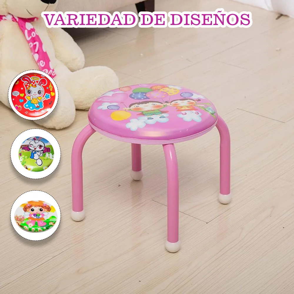 1 pieza Taburete de plástico, dibujos animados. Banco infantil de acero inoxidable. / 26*26 cm / EL COLOR SE ENVÍA AL AZAR