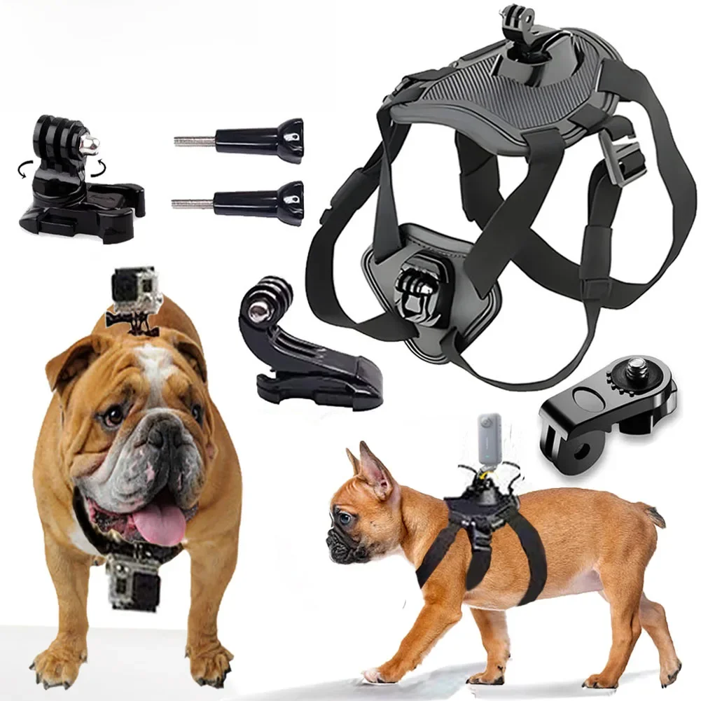 Uprząż do kamery dla psa do Gopro Hero 12 11 10 9 DJI OSMO Insta360 Akcesoria, dla małych średnich dużych psów na klatkę piersiową i plecy — zdjęcie produktu 7