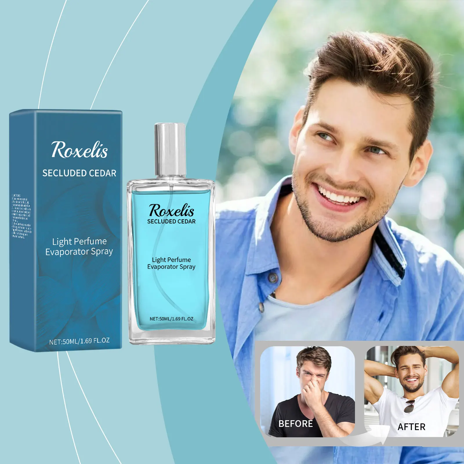 ROXELIS Secluded Cedar Light Perfume Long-lasting Fresh Charm Men's Cologne Cupid - Gentleman Perfume Style Ideal Gift Christmas