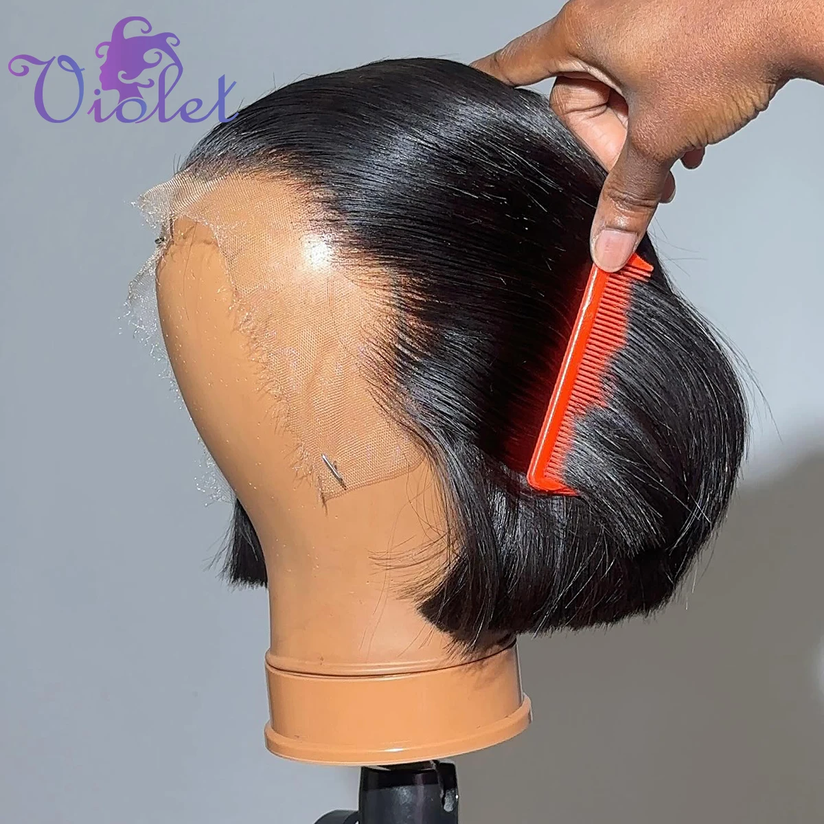 بوب شعر مستعار شعر الإنسان 200% الكثافة 13x4 HD الدانتيل أمامي قصير مستقيم الدانتيل الجبهة بوب الباروكات للنساء السود الشعر البشري قبل قطعها