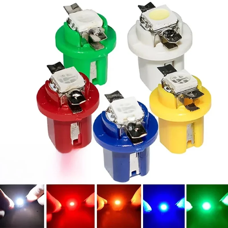 5/10 sztuk 12V T5 LED samochodowe panele przyrządów żarówki wysokiej jakości uniwersalne oświetlenie panelu przyrządów lampa boczna Auto akcesoria wewnętrzne — 2