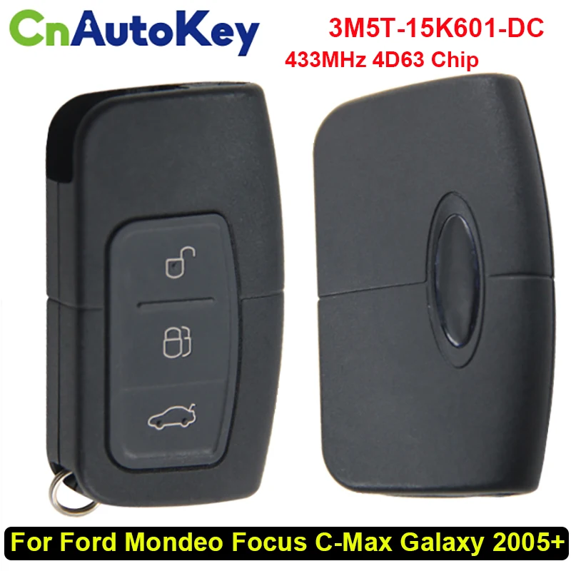 CN018048 3 Buttons Smart Remote Car Key Fob For Ford Mondeo Focus C-Max Galaxy 2005+ 3M5T-15K601-DC 433MHz 4D63 Chip 1698112