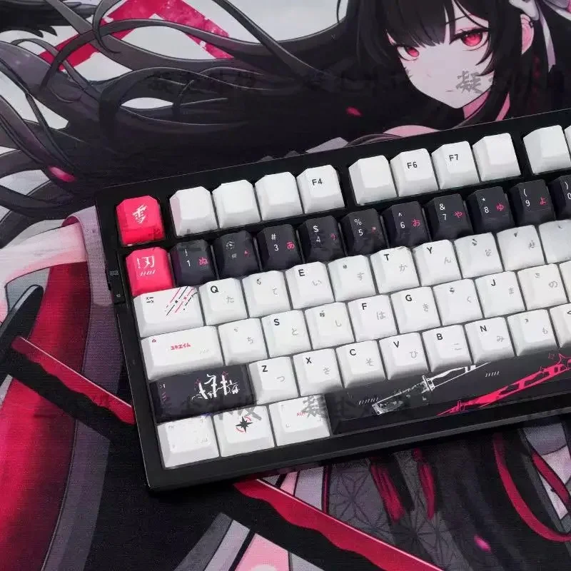 130 Klawiszy Yuki Aim Anime Keycaps Cartoon PBT Keycap Chreey Keycaps Japan Key Cap Dye-sub Nakładki na Klawisze do Klawiatury Mechanicznej Mad68 60 — zdjęcie produktu 7