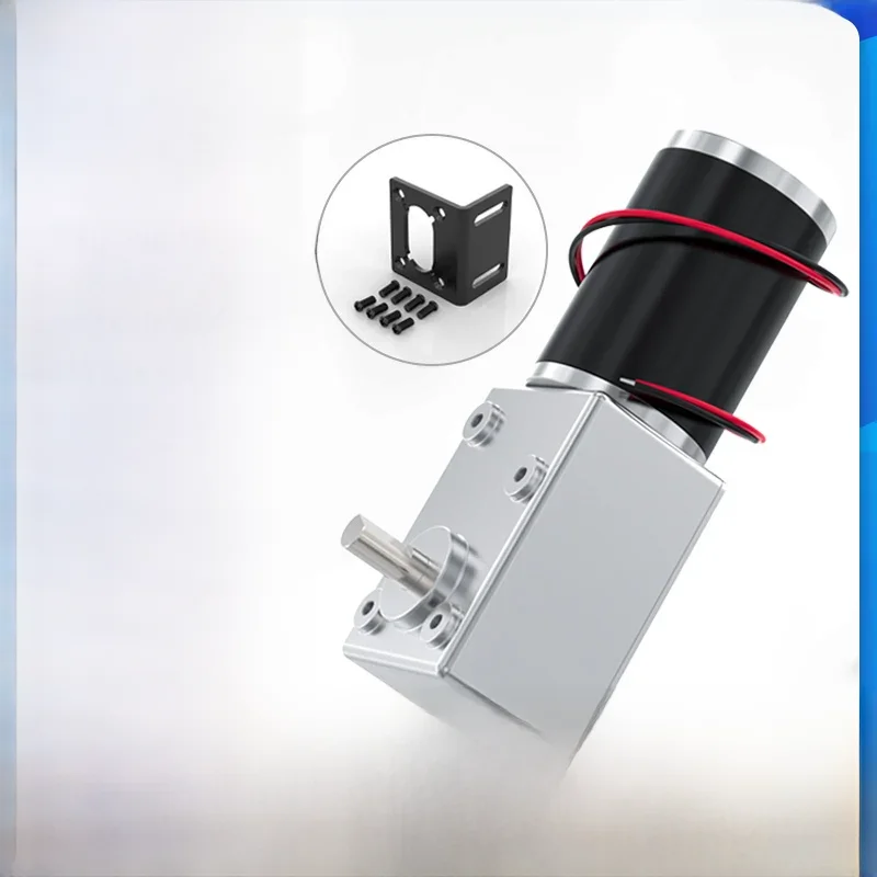 5882-50zy Wormwiel Gedrapte Gelijkstroommotor 12V 24V Voorwaarts En Achteruit Instelbare Snelheid 1.5Rpm ~ 440 Tpm Hoge Koppel Bual Uitgaande As - afbeelding 2