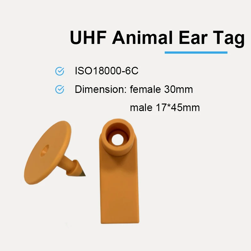 20pcs livestock RFID electronic sheep ear tag 45x17mm long range UHF RFID Passive tag Animal ID ear tag for farm counting