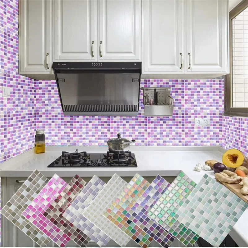 3D Mosaic Wall Mural Tile Sticker Peel and Stick Samoprzylepna wodoodporna tapeta winylowa DIY Kuchnia Łazienka Home Decor Design — zdjęcie 2