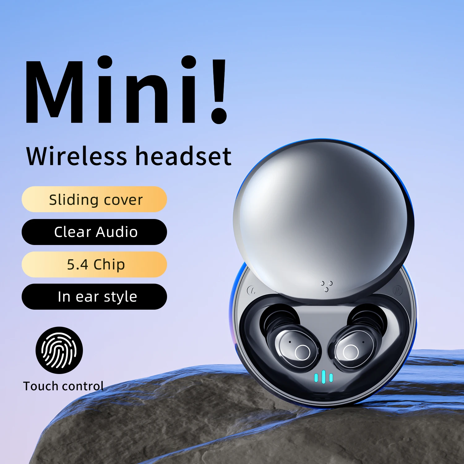 Tiny Size Bluetooth Headphones Wireless Earbuds Invisible Sleep Earphones Side Sleepers Smart Touch HIFI Music Headset for work