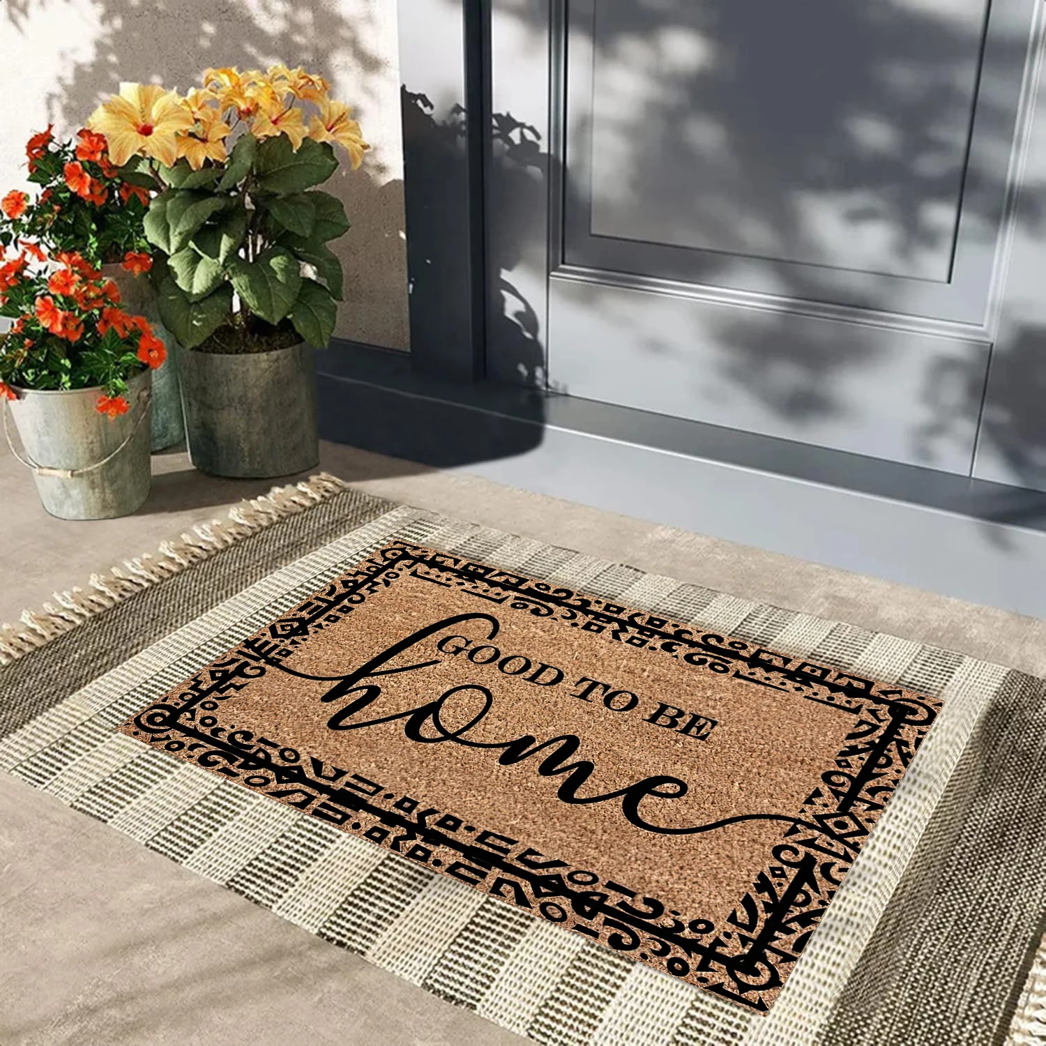 

Rubber Non-Slip Doormat for Entrance Floor, Good To Be Home, Entryway Rug, Home Decor