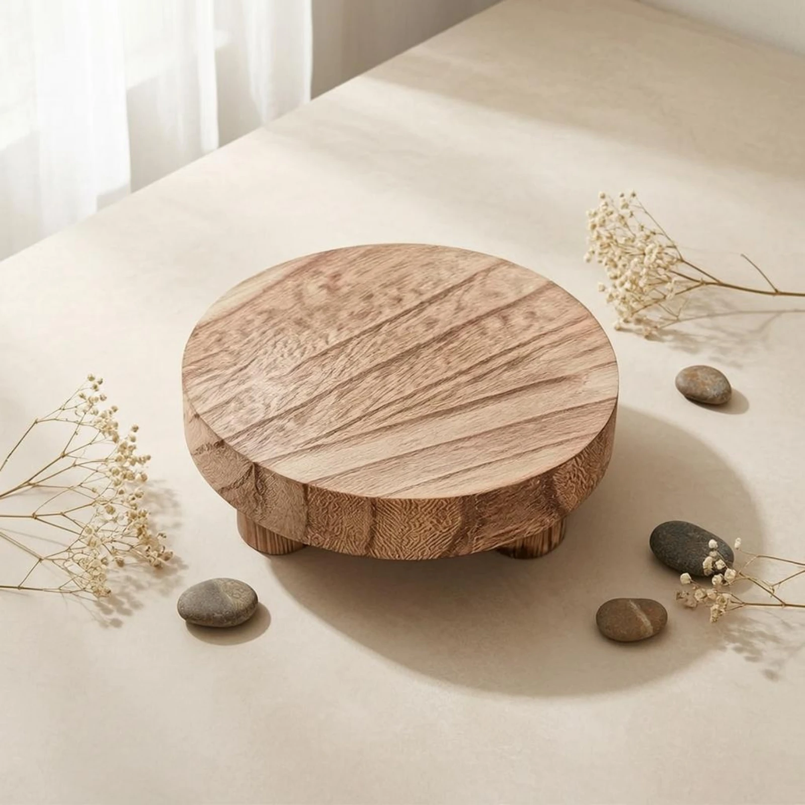 suporte-de-plantas-em-madeira-macica-bandeja-redonda-de-madeira-para-exibicao-ideal-para-velas-vasos-de-plantas-decoracao-de-mesa-banheiro-e-toucador