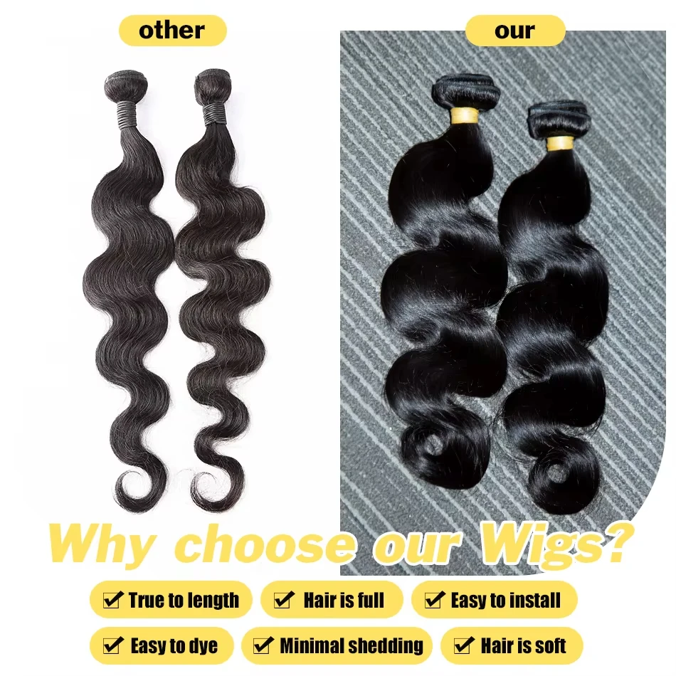 حزم موجة الجسم لحمة شعر الإنسان 12A موجة المياه الطبيعية 100% ريمي غير المجهزة النسيج 10-32 بوصة ملحقات آلة لحمة مزدوجة