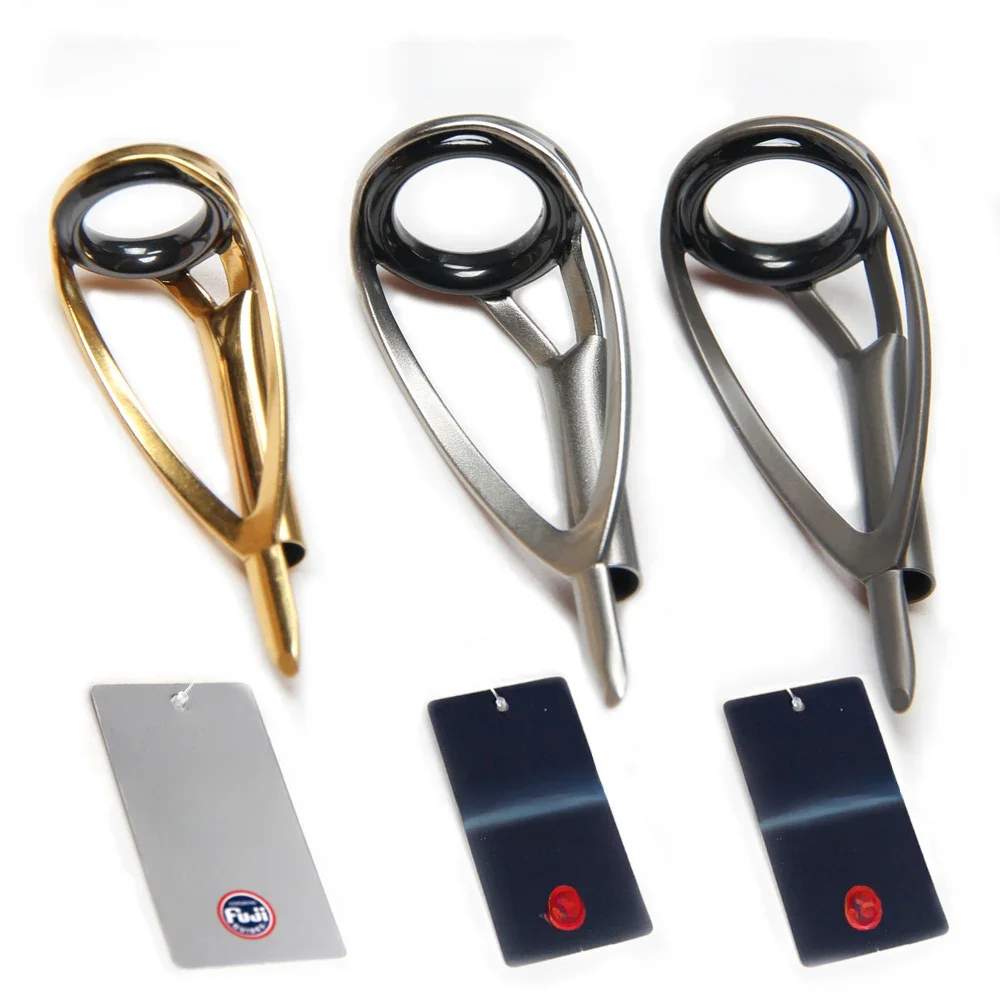 Anneau de pointe supérieure Fuji Original, 2 pièces, cadre en acier inoxydable MN pour guides de canne à pêche Spinning ou Casting