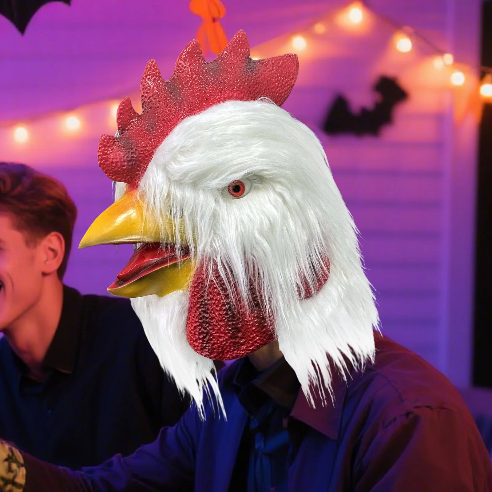 

Rooster Head Mask Hilarious Bar Headdress Carnival Chicken Halloween Costume Photo Prop Christmas Masquerade Headgear Events