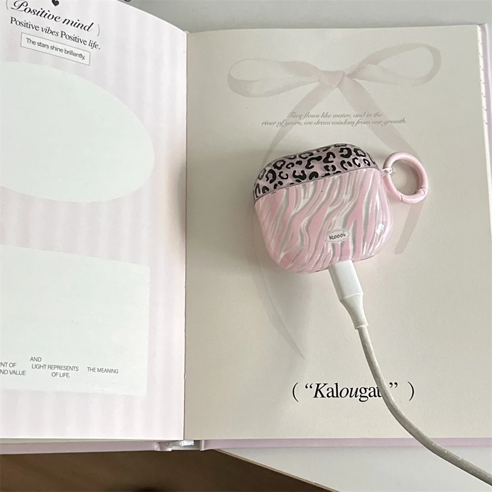 

Suitable for Apple Airpods 4 3 2 Pro 2 Luxury Leopard Zebra Pattern Silicone Earphone Charging Case, Suitable for Airpods Pro2