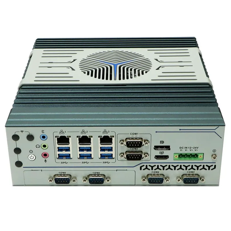 Partaker Industrial PC i3/i5/i7 10th Gen, TPM 2.0, Triple LAN, 6 COM, แรงดันไฟฟ้ากว้าง 12-24V, คอมพิวเตอร์ฝังตัว Phoenix