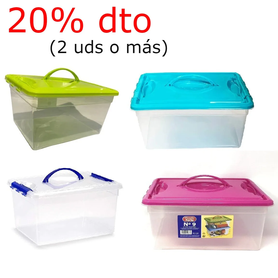 Caja Plastico De Ordenación 12 Litros Con Asa N ° 9 Casa Y Jardín Almacenamiento Y Organización Del