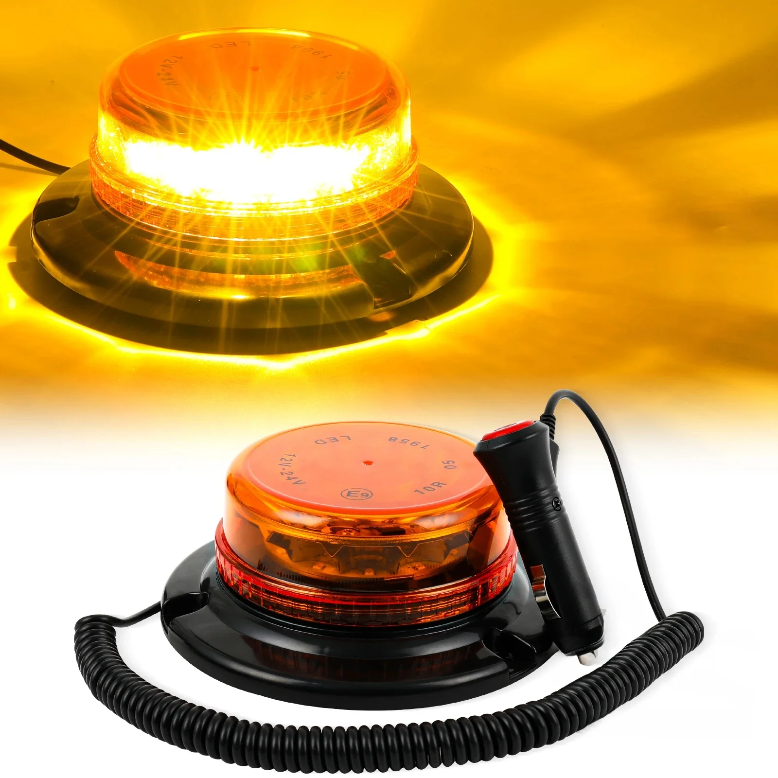 Lumière stroboscopique LED d'urgence avec base magnétique, toit de camion de voiture, iode, balise clignotante, sécurité automobile, 12V, 24V -80V