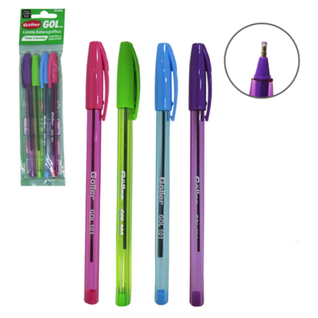 4Unid Colorful Paints Ballpoint Pen-Goller