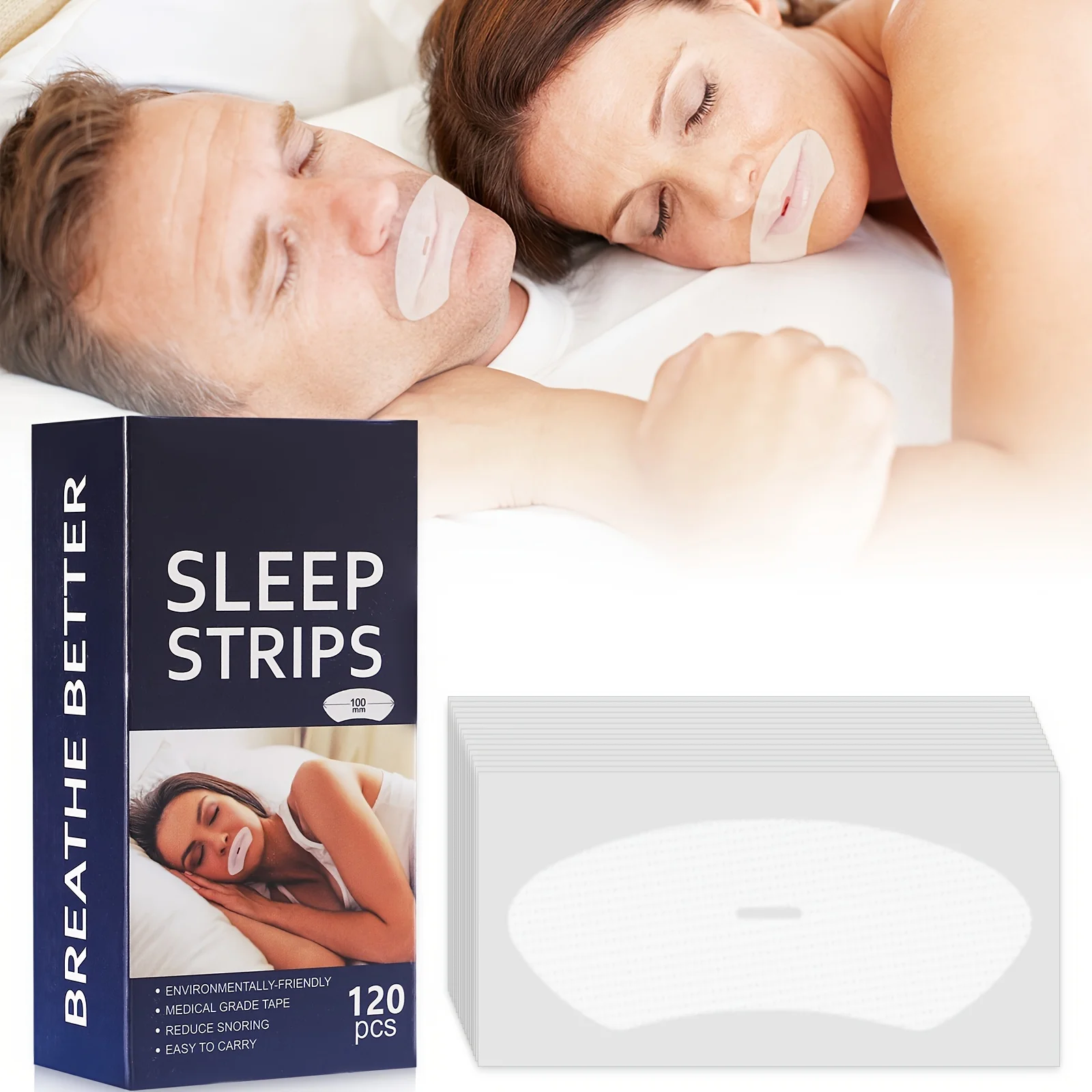 Silicone Nose Clip Stop Snoring(6PCS) & Sleep Strips(120pcs)