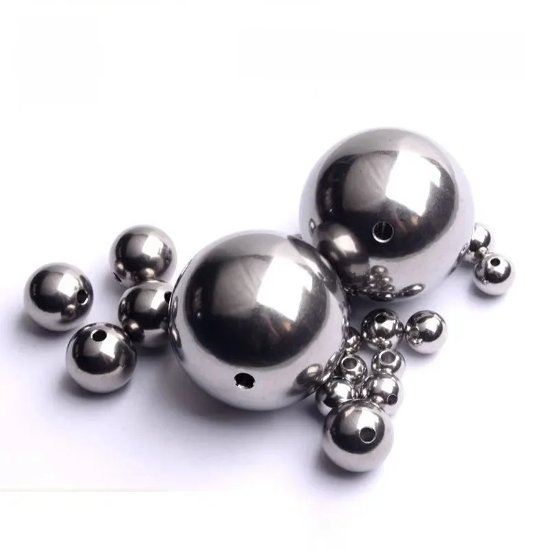 Solidne kulki ze stali nierdzewnej 304 z otworami przelotowymi bez gwintu 20 mm 25 mm 30 mm 35 mm 40 mm 45 mm 50 mm 55 mm 60 mm Słaby magnetyczny — zdjęcie 2