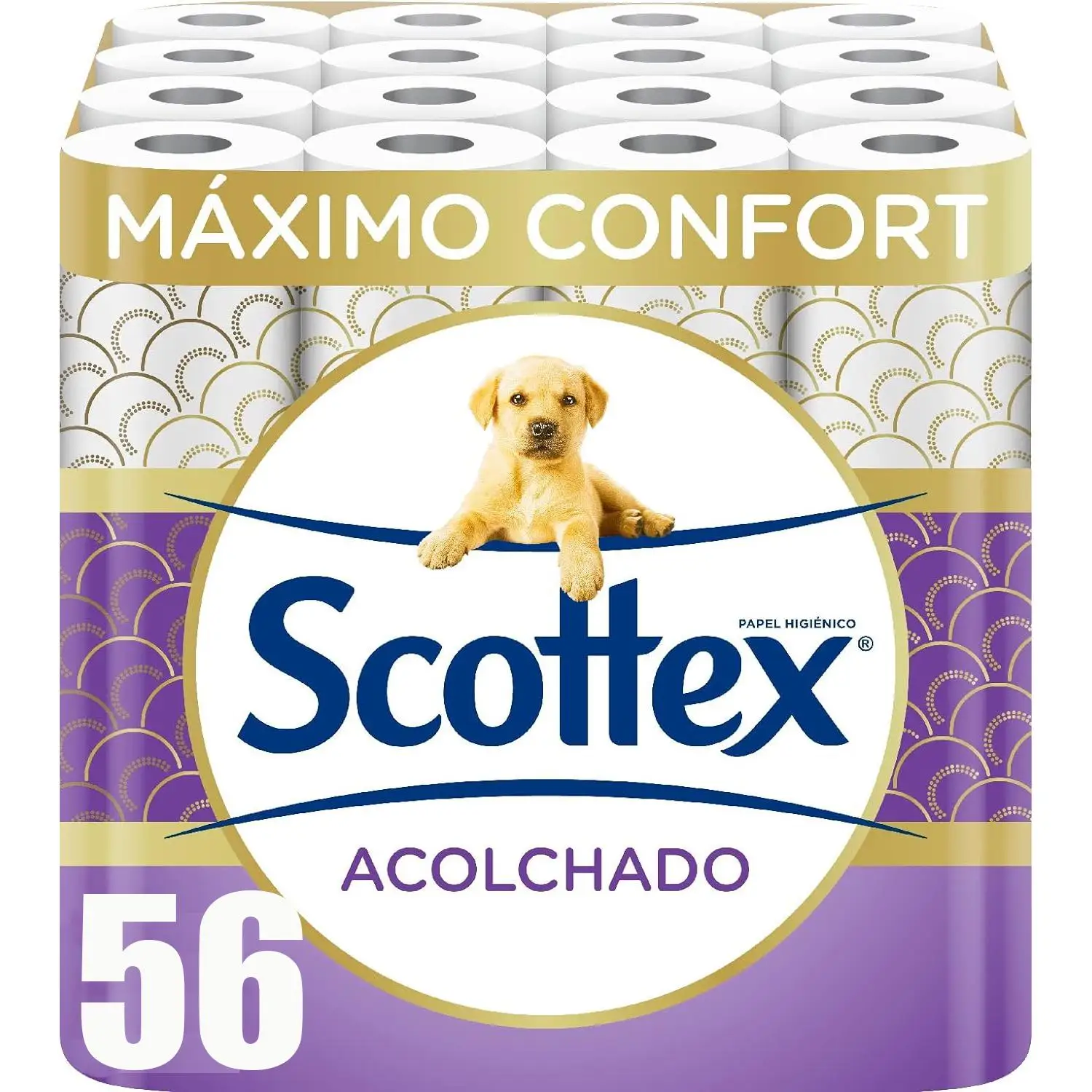 Scottex Toilet Paper 8 Rolls (7Pack) Padded, 56 Rolls in Total with 3 Layers of Comfort and Softness