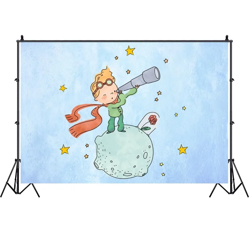 Little Prince fondale Universe Meteorite Boys Happy Birthday Party Photography Background Photo Studio Prop Decor Banner