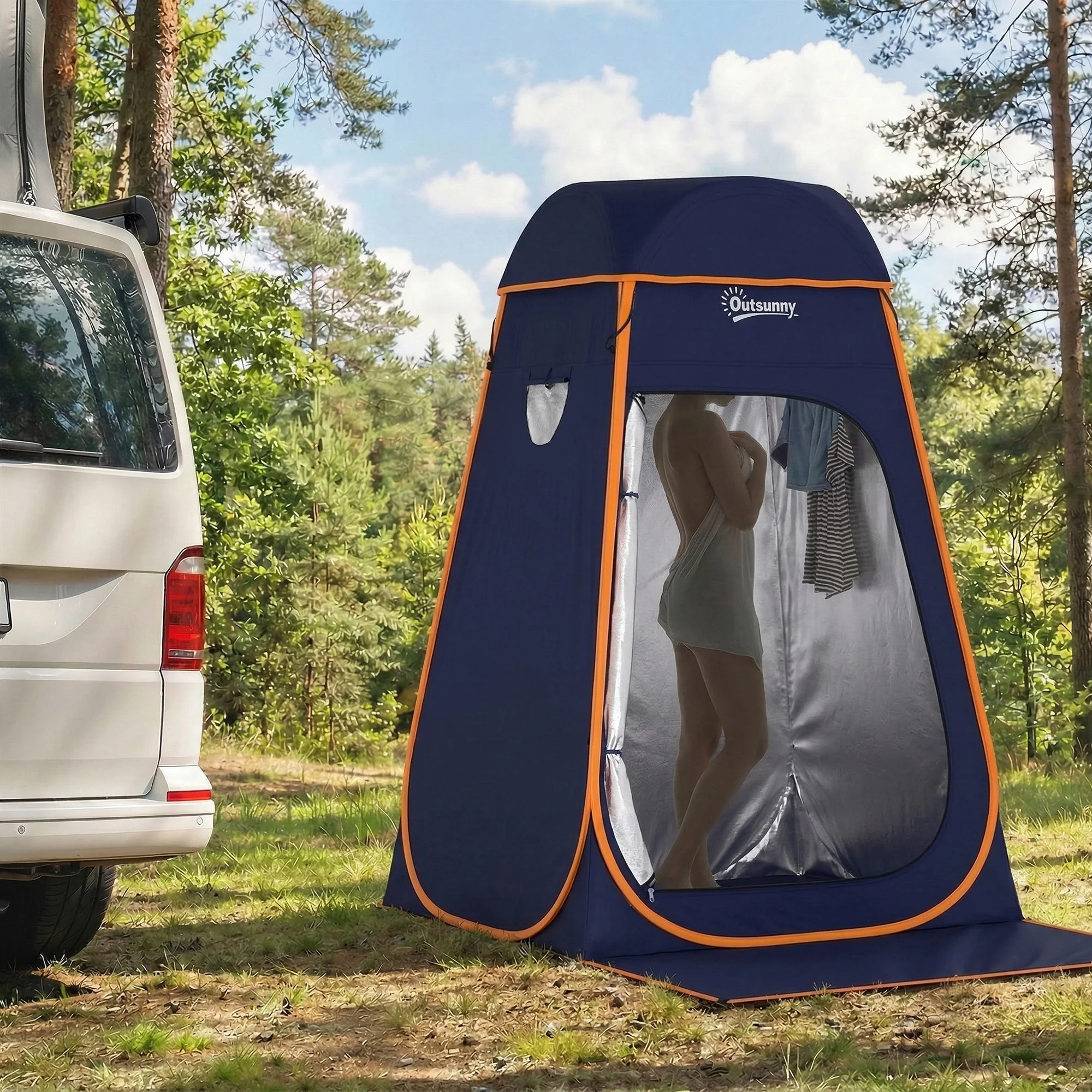 Pop-Up-Privatsphäre-Zelt, Sofort Aufbaubares Wasserdichtes Umkleide-/Duschzelt, Tragbarer UV-Schutz-Unterstand für Camping, Strand, Wohnmobil-Reisen & Outdoor-Sportausrüstung