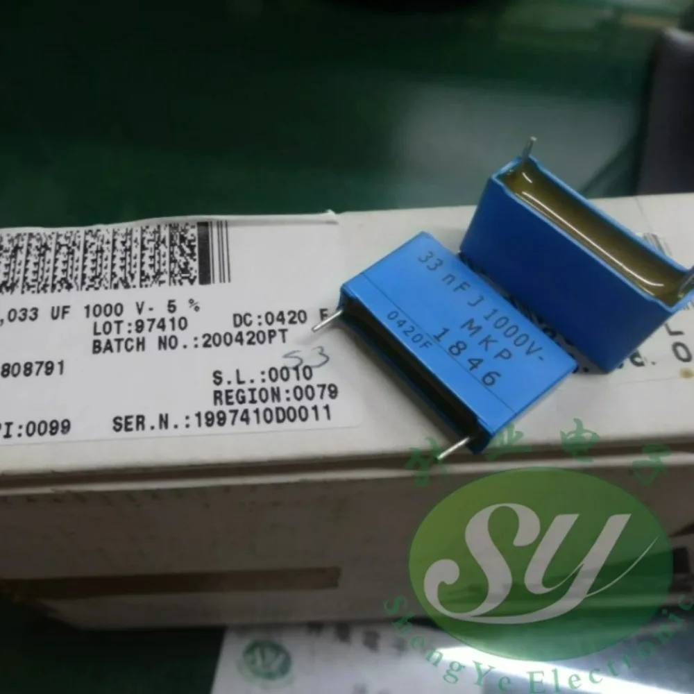 

5pcs/lot ERO MKP1846 0.033uf 1000V 33nf 333 J Brand New 22.5mm Film Capacitor