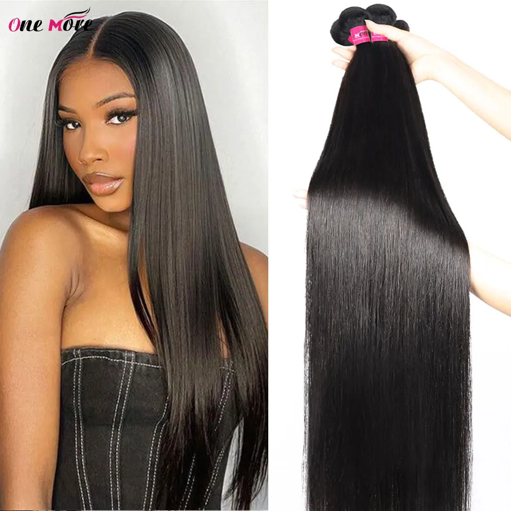 12A Peruvian Straight Hair Bundles Natural Color Straight Human Hair Bundles 30Inch Remy Human Hair Extensions For Black Women