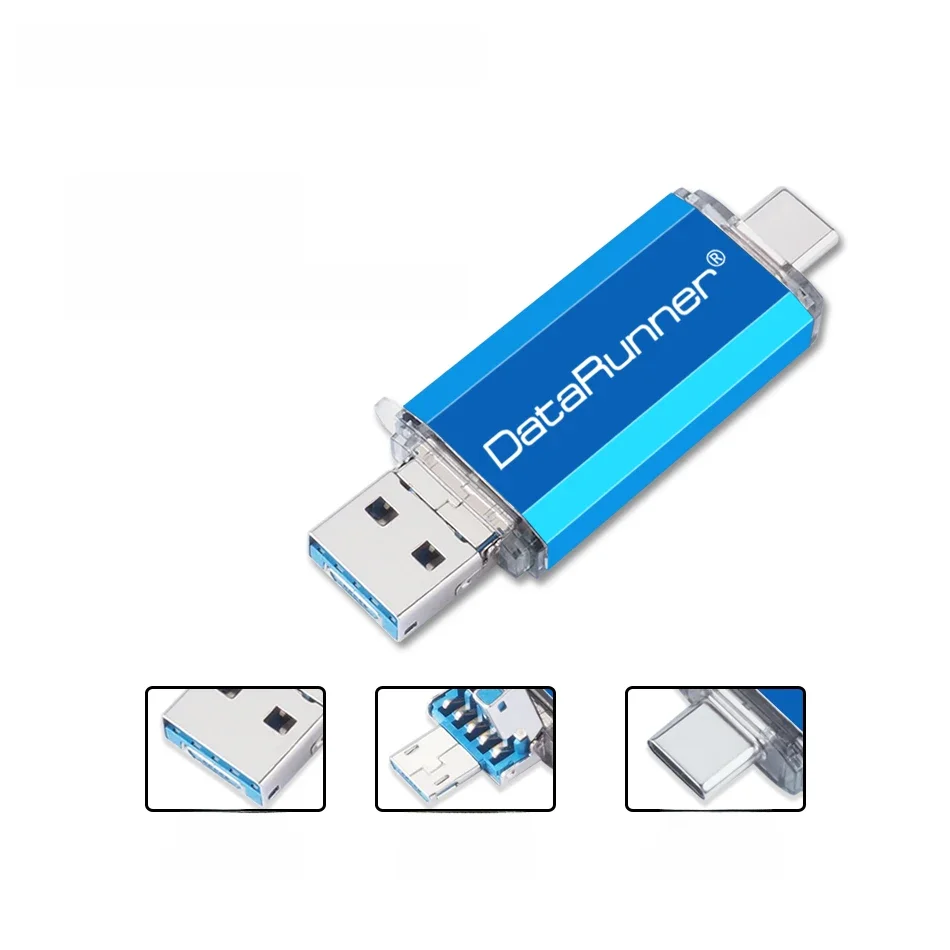 DataRunner 3 IN 1 High Speed OTG USB-Stick TYP C Pen Drive 512GB 256GB 128GB 64GB 32GB-Stick USB 3,0