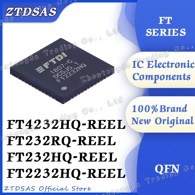 100%Brand New Original FT4232HQ-REEL FT232RQ-REEL FT232HQ-REEL FT2232HQ-REEL FT4232HQ FT232RQ FT232HQ FT2232HQ IC Chip QFN