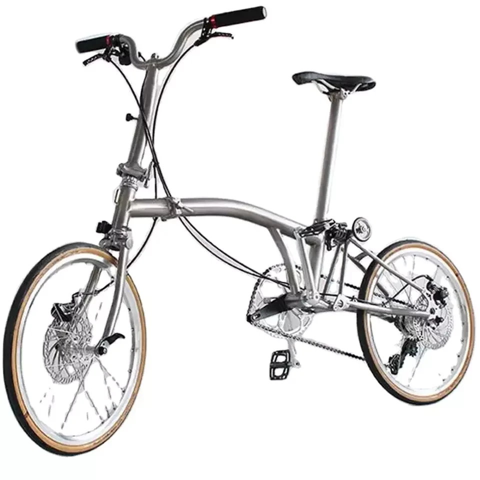 Titanium Trifold Folding Bike, 20 Inch, 11 Speed, Titanium Folding Bicycle, Super Light Bicycle Parts,