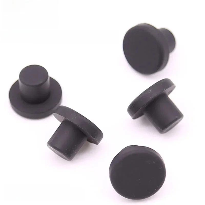 Bouchons de trous en Silicone solide noir, 2-14mm, Type T, bouchon d'étanchéité en caoutchouc, couvercle de trou, bouchons anti-poussière, embouts d'obturation