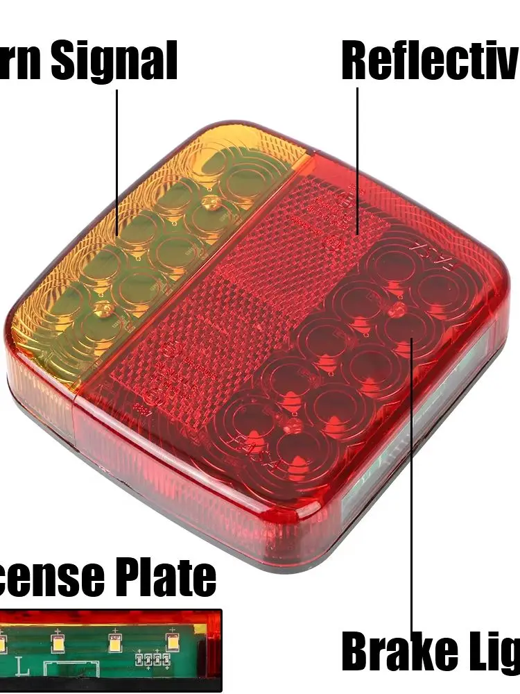 Magnetyczne Bezprzewodowe LED Lampy Tylne do Przyczepy, Światła Stop, Sygnalizacyjne i Ostrzegawcze, Zestaw Lamp Tylnych do Przyczep Kempingowych, RV, Samochodów Ciężarowych, Łodzi, System Oświetlenia — 2