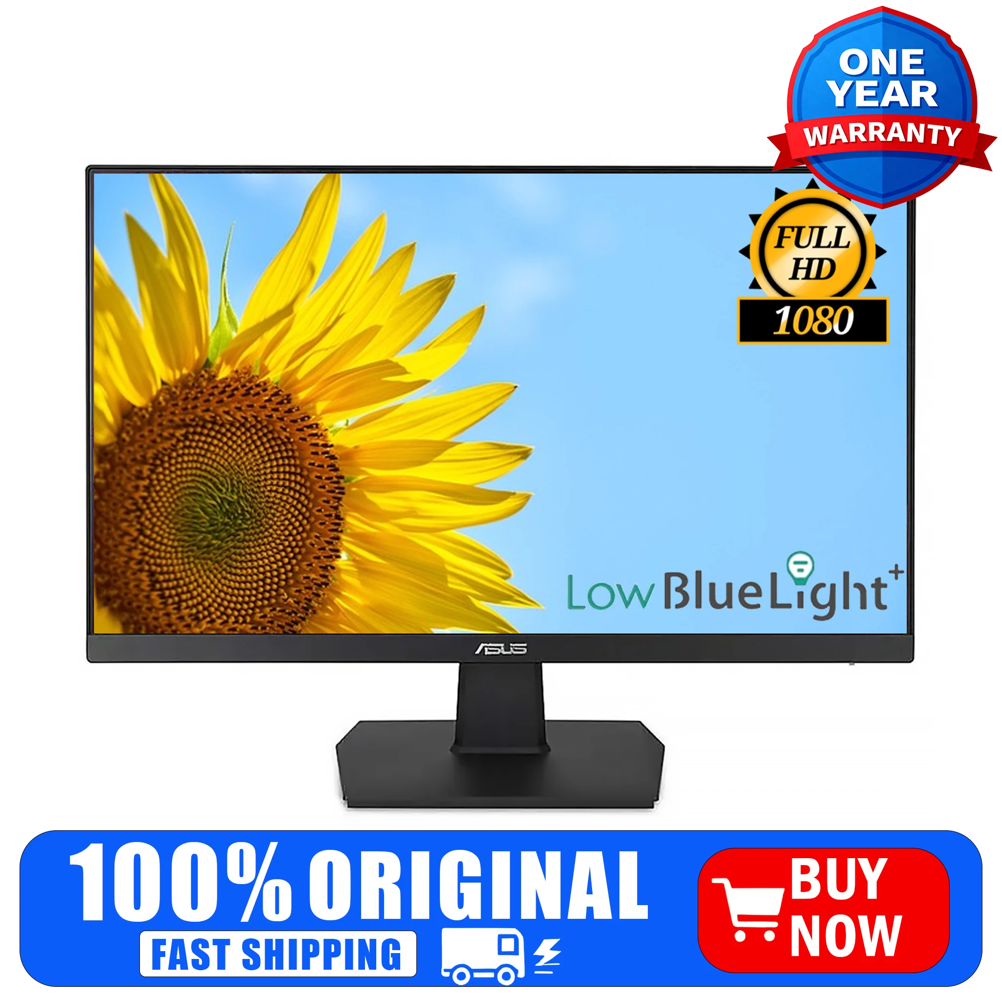ASUS VA27EHE 27" Full HD IPS Gaming Monitor – 75Hz, Eye Care, HDMI, Ultra-Slim Design, Black