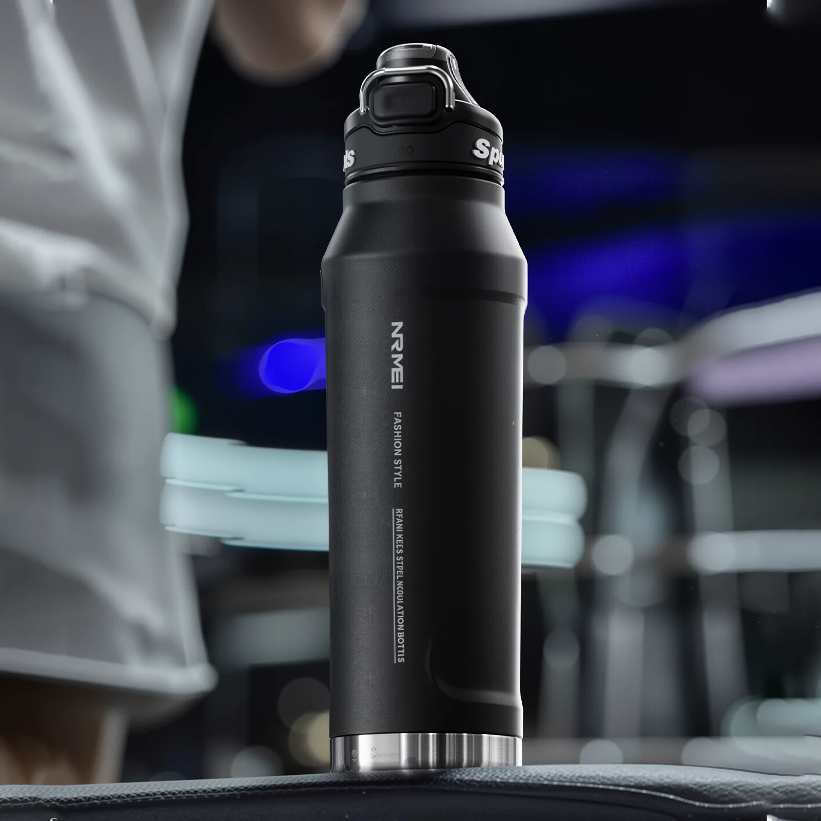 32 Oz water bottle with lid and straw, double vacuum insulated tumbler with carry rope, car travel large cup to keep cold for 1